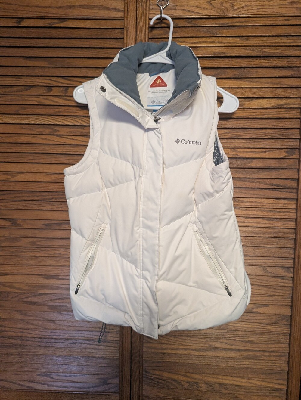 Columbia Omni Shield Women's White Down Filled Vest Size Medium